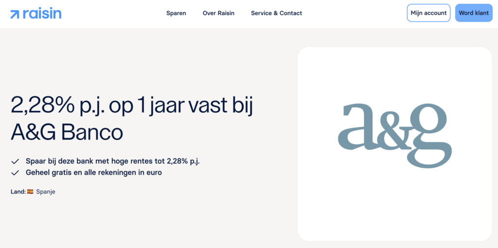 A&G Banco review en ervaringen spaarrentesvergelijken