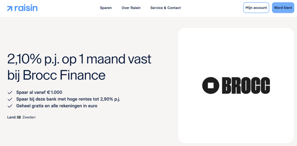 Brocc Finance Review 2025 | Kortlopende deposito’s via Raisin