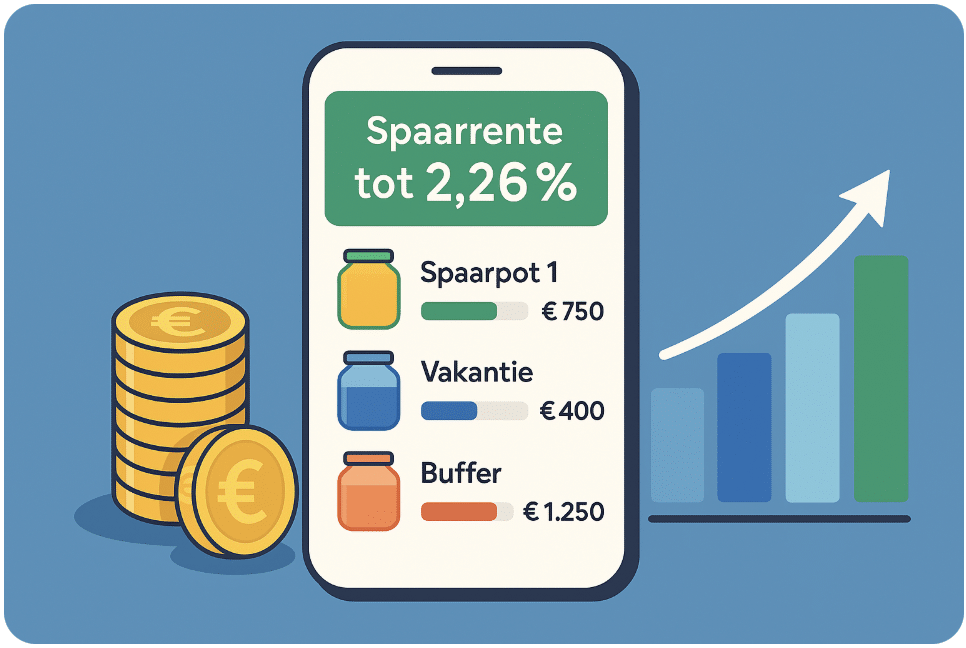 bunq spaar app maak potjes aan