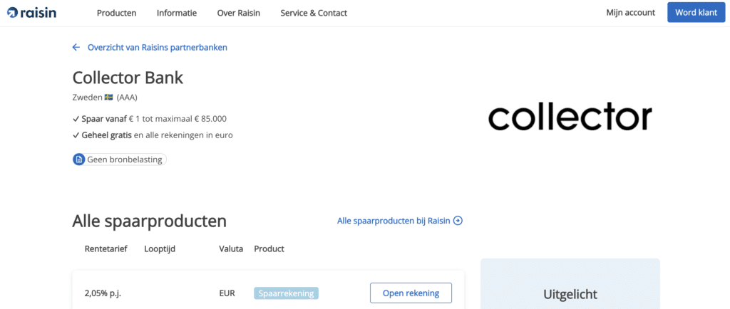 collector bank review en ervaringen