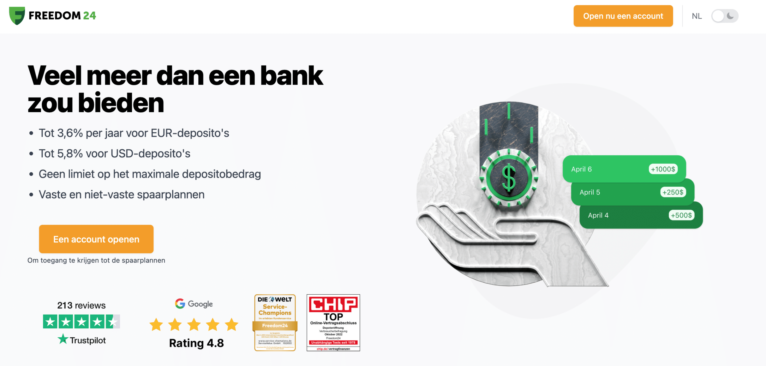 freedom24 actie savings plan