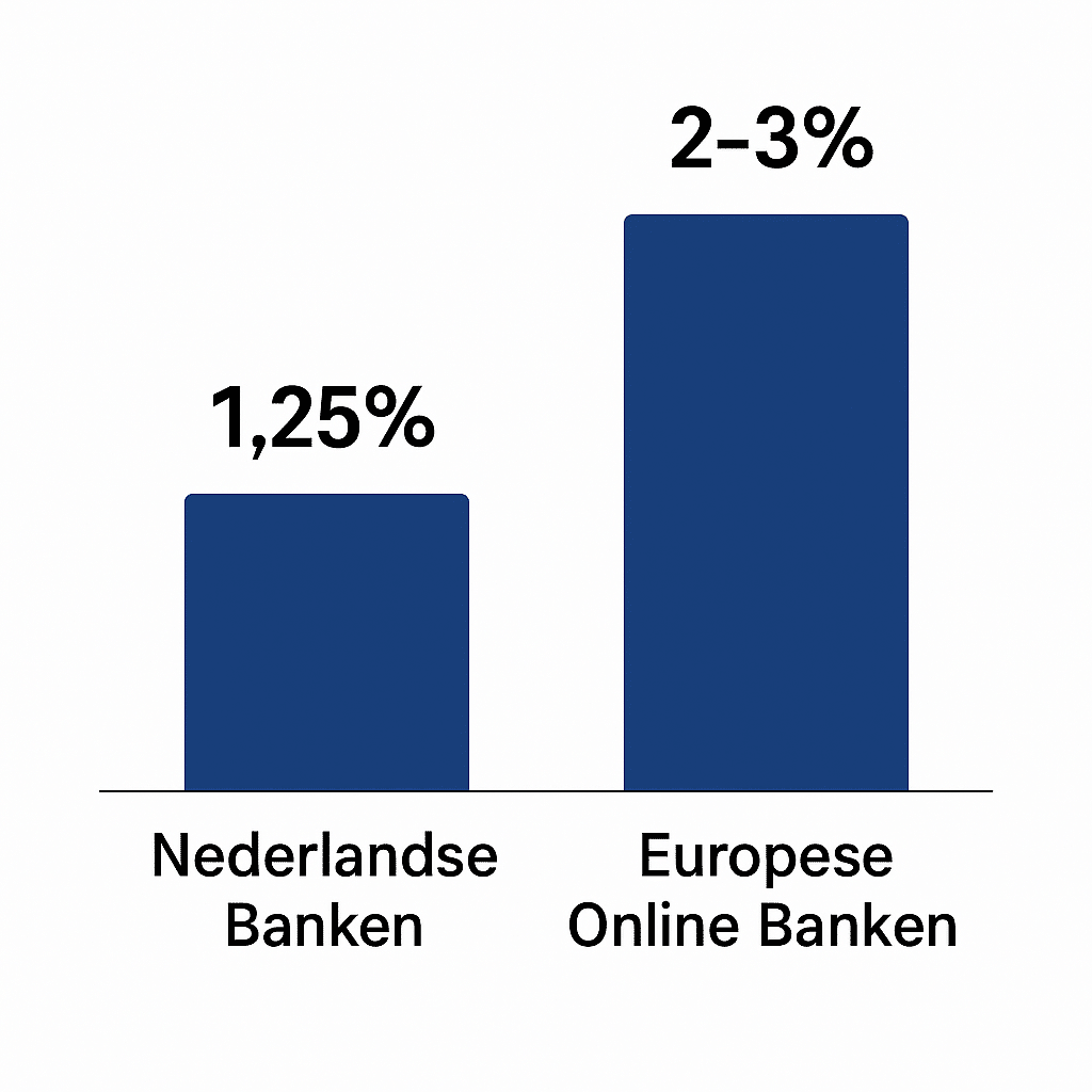 Vergelijking spaarrentes tussen Nederlandse banken en buitenlandse online banken