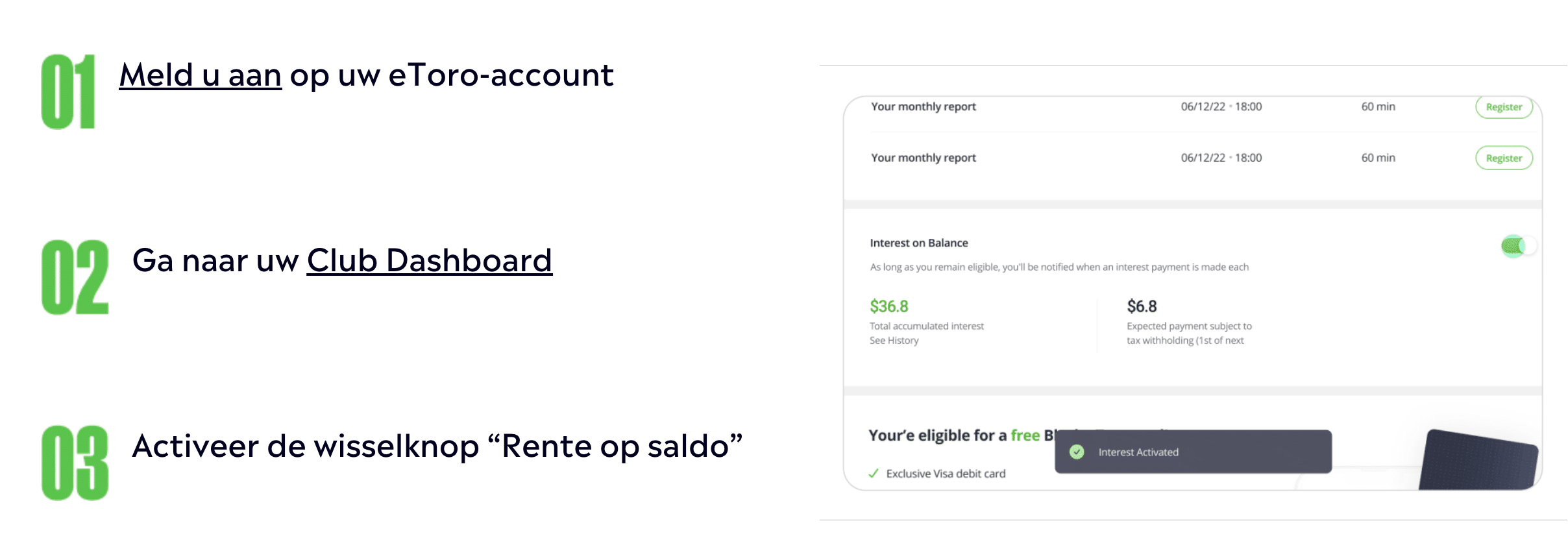 rente op cash activeren etoro
